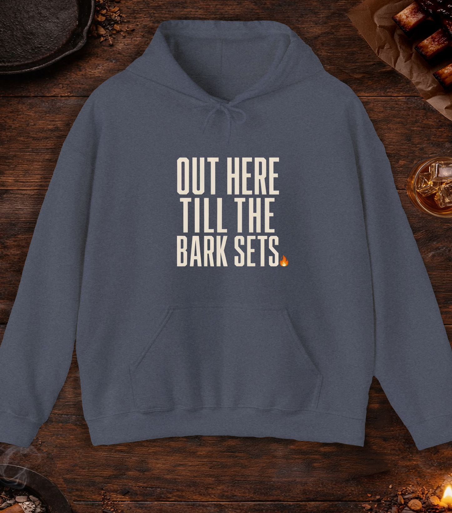 Till the Bark Sets Hoodie - Heather Navy