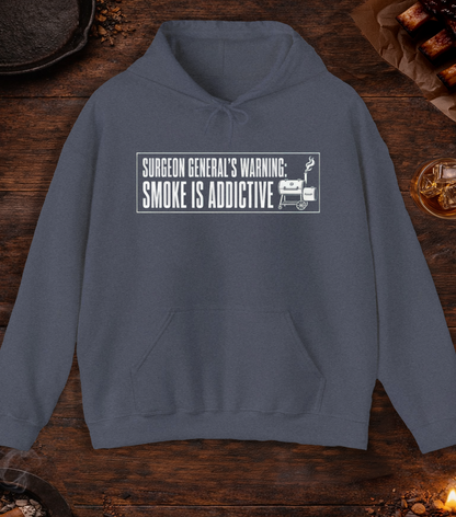 Surgeon General's Warning: Smoke Is Addictive Hoodie - Heather Navy