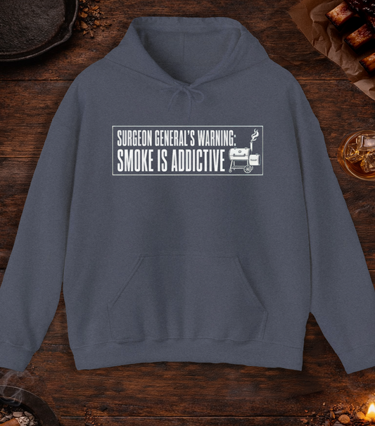 Surgeon General's Warning: Smoke Is Addictive Hoodie - Heather Navy