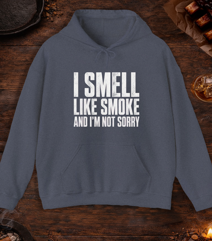 I Smell Like Smoke Hoodie - Heather Navy