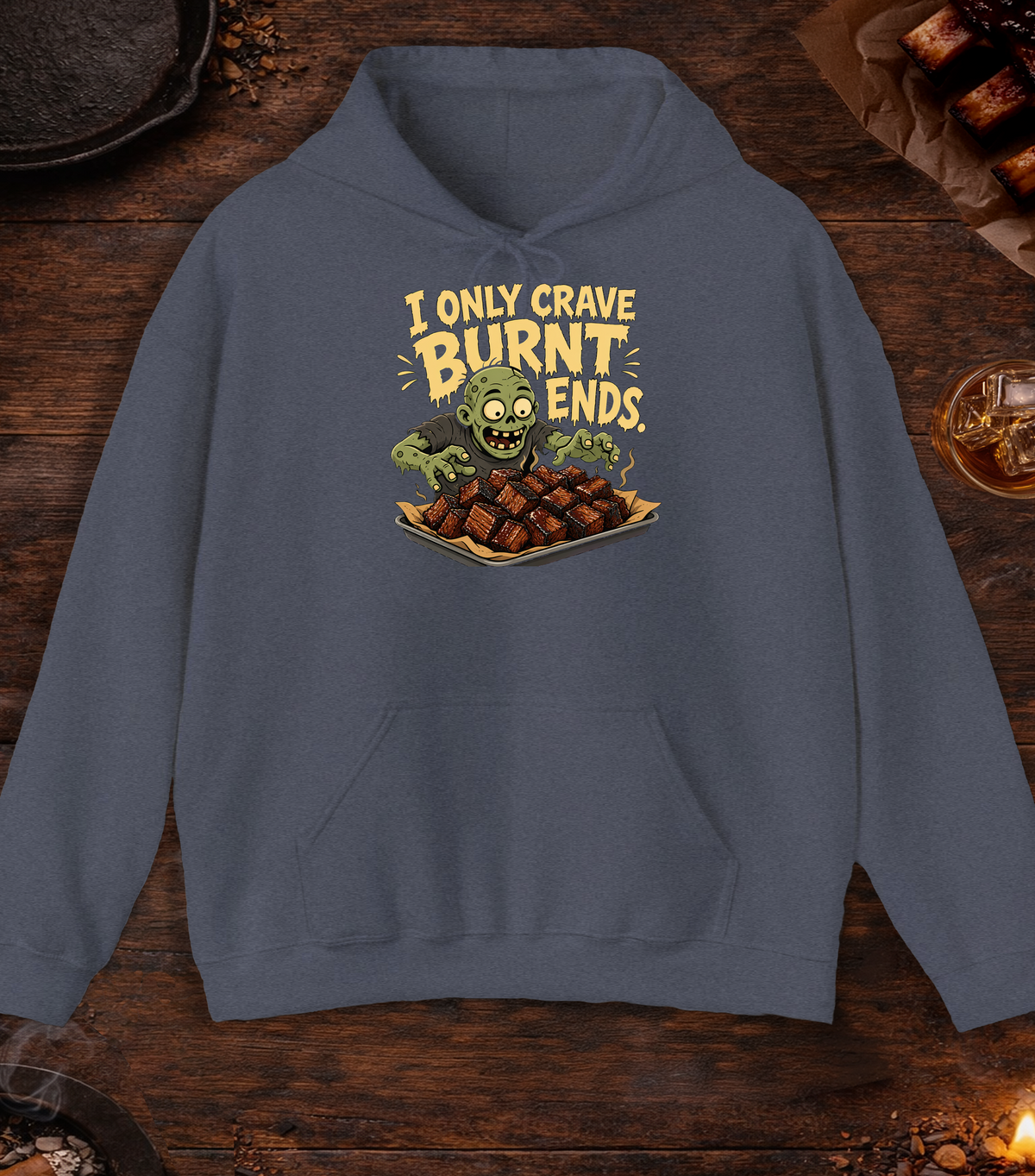 Crave Burnt Ends Hoodie - Heather Navy