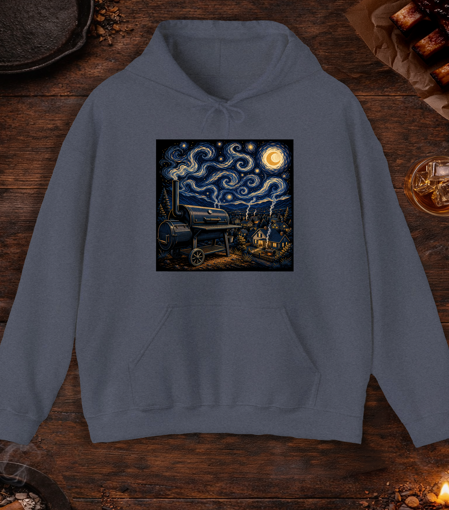 Smokey Night Hoodie - Heather Navy