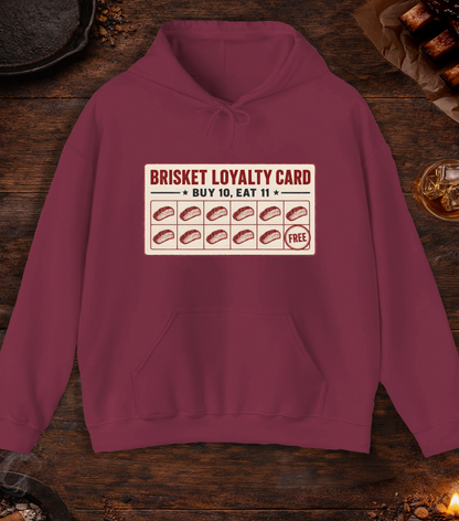 Brisket Loyalty Card Hoodie - Maroon
