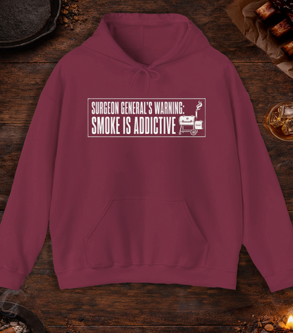 Surgeon General's Warning: Smoke Is Addictive Hoodie - Maroon