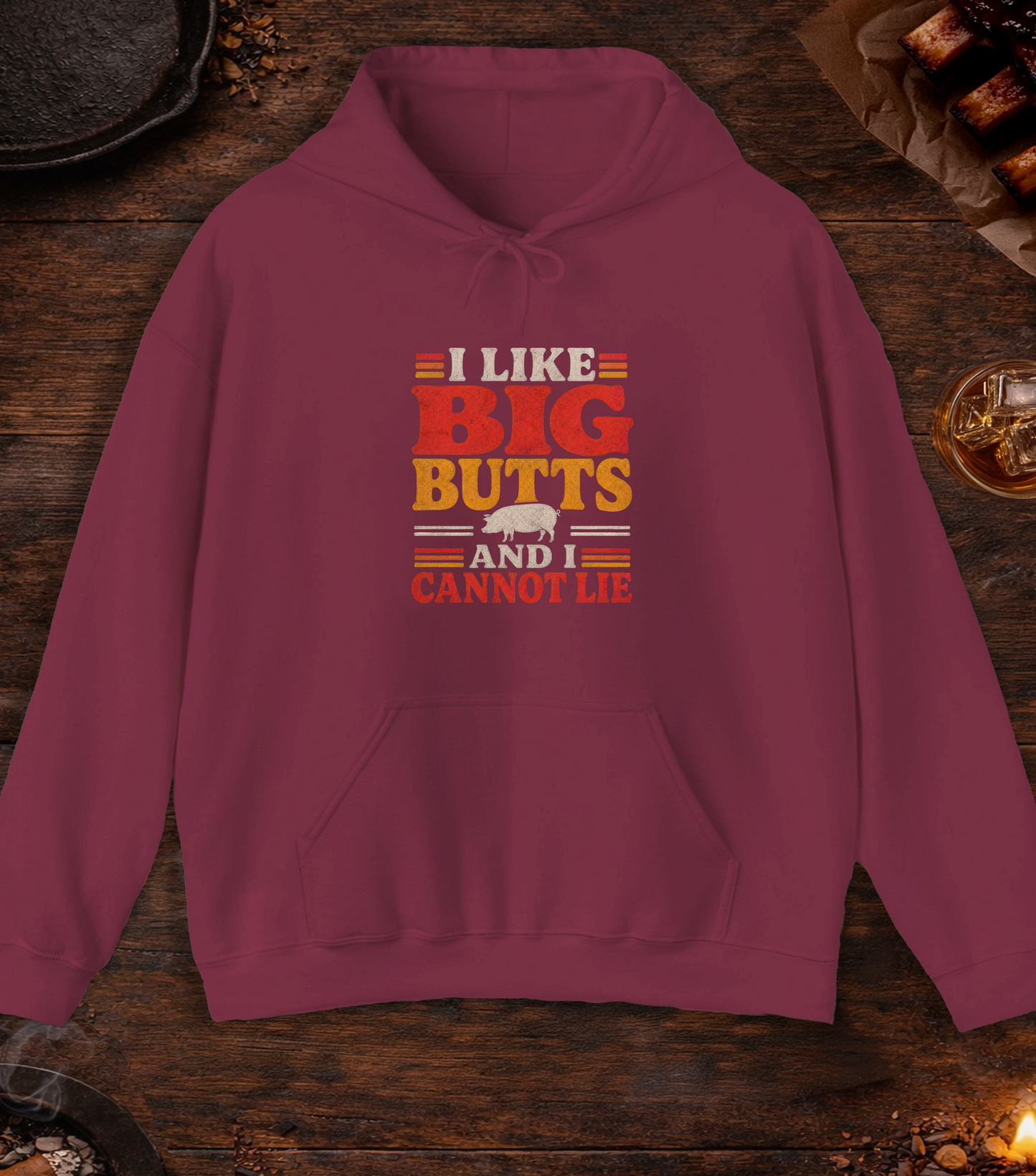 Like Big Butts Hoodie - Maroon