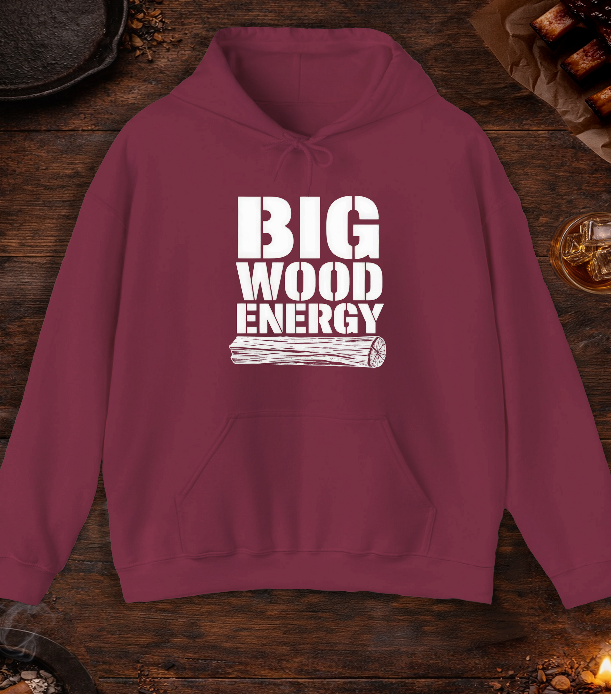 Big Wood Energy Hoodie - Maroon
