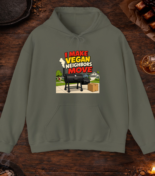 Vegan Neighbors Move Hoodie - Military Green