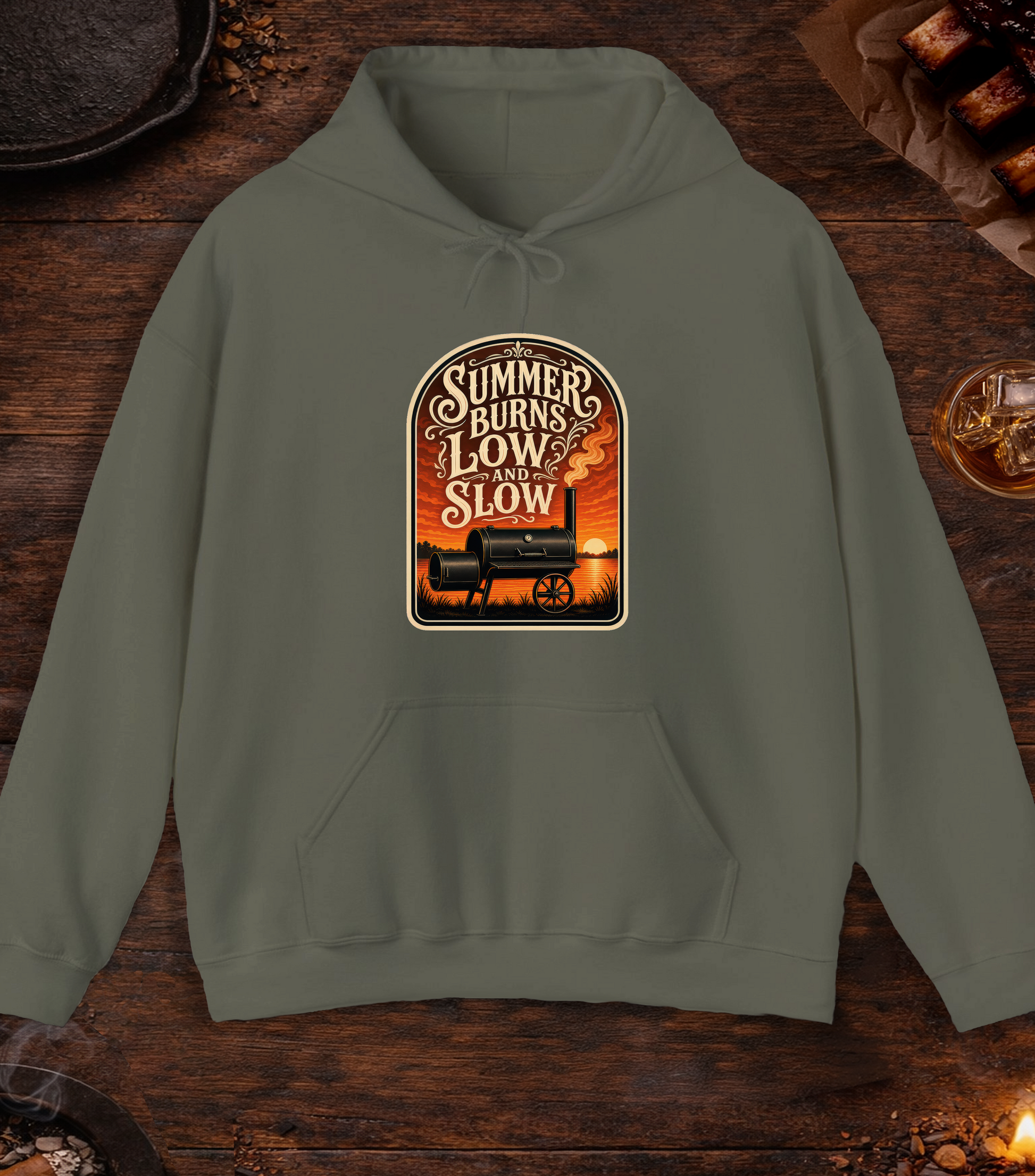 Summer Burns Low Slow Hoodie - Military Green