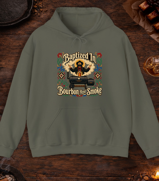 Bourbon And Smoke Hoodie - Military Green