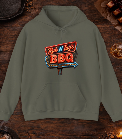 Rub N Tugs BBQ Hoodie - Military Green