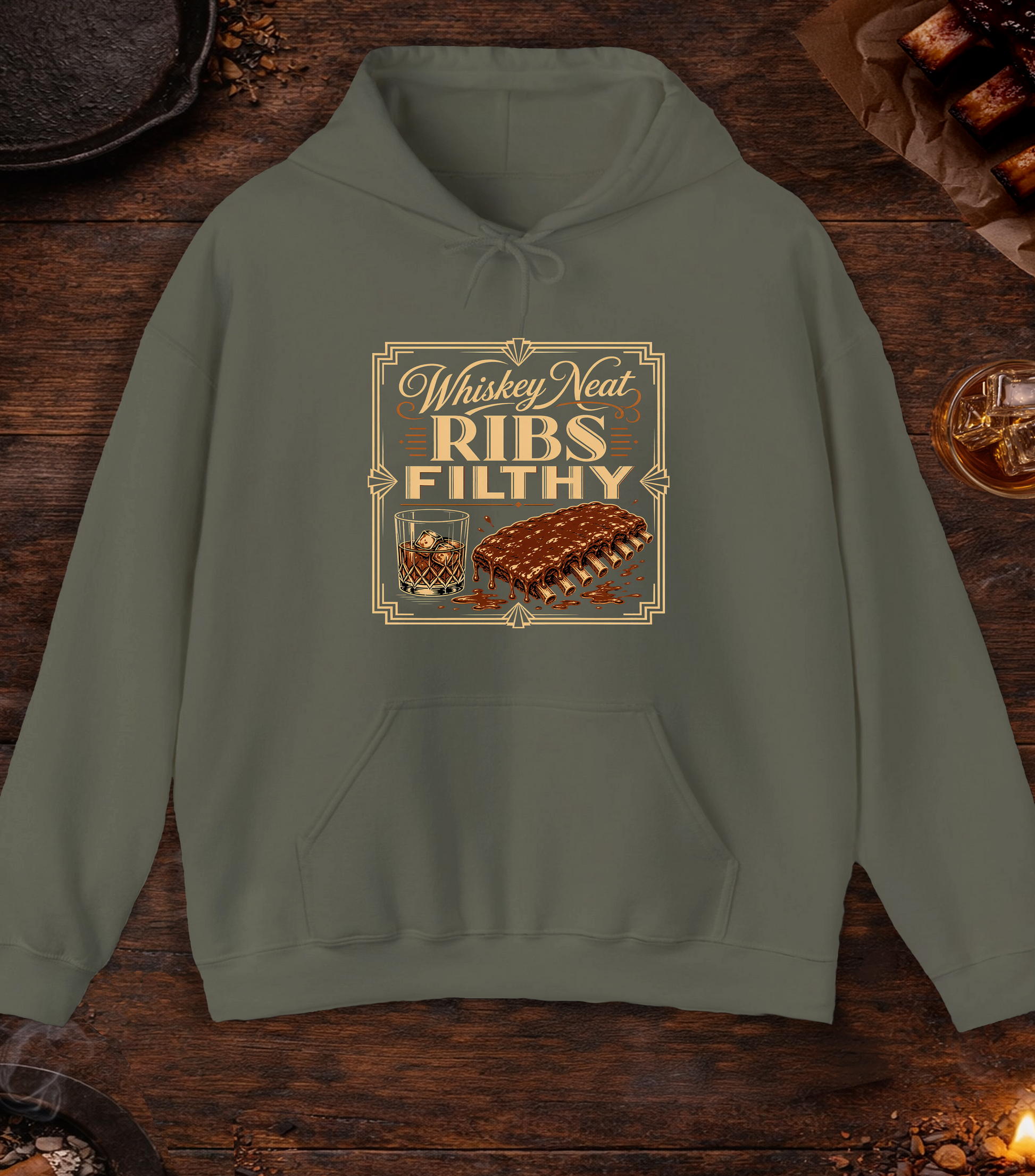 Ribs Filthy Hoodie - Military Green
