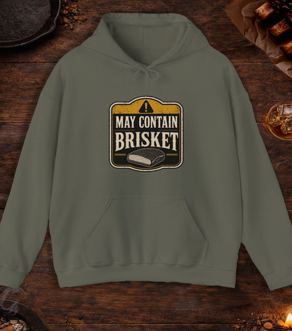 May Contain Brisket Hoodie - Military Green