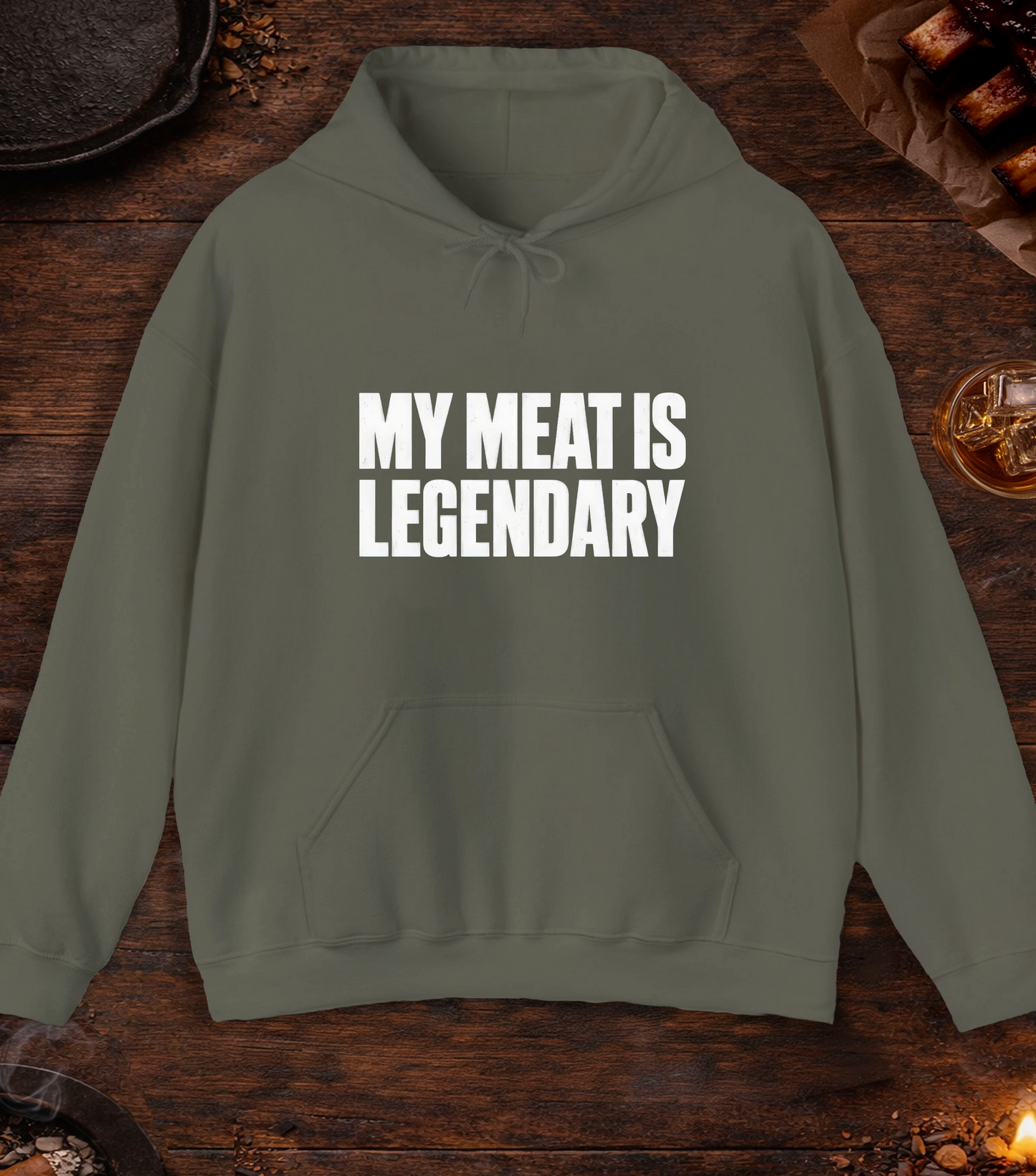 My Meat Is Legend Hoodie - Military Green