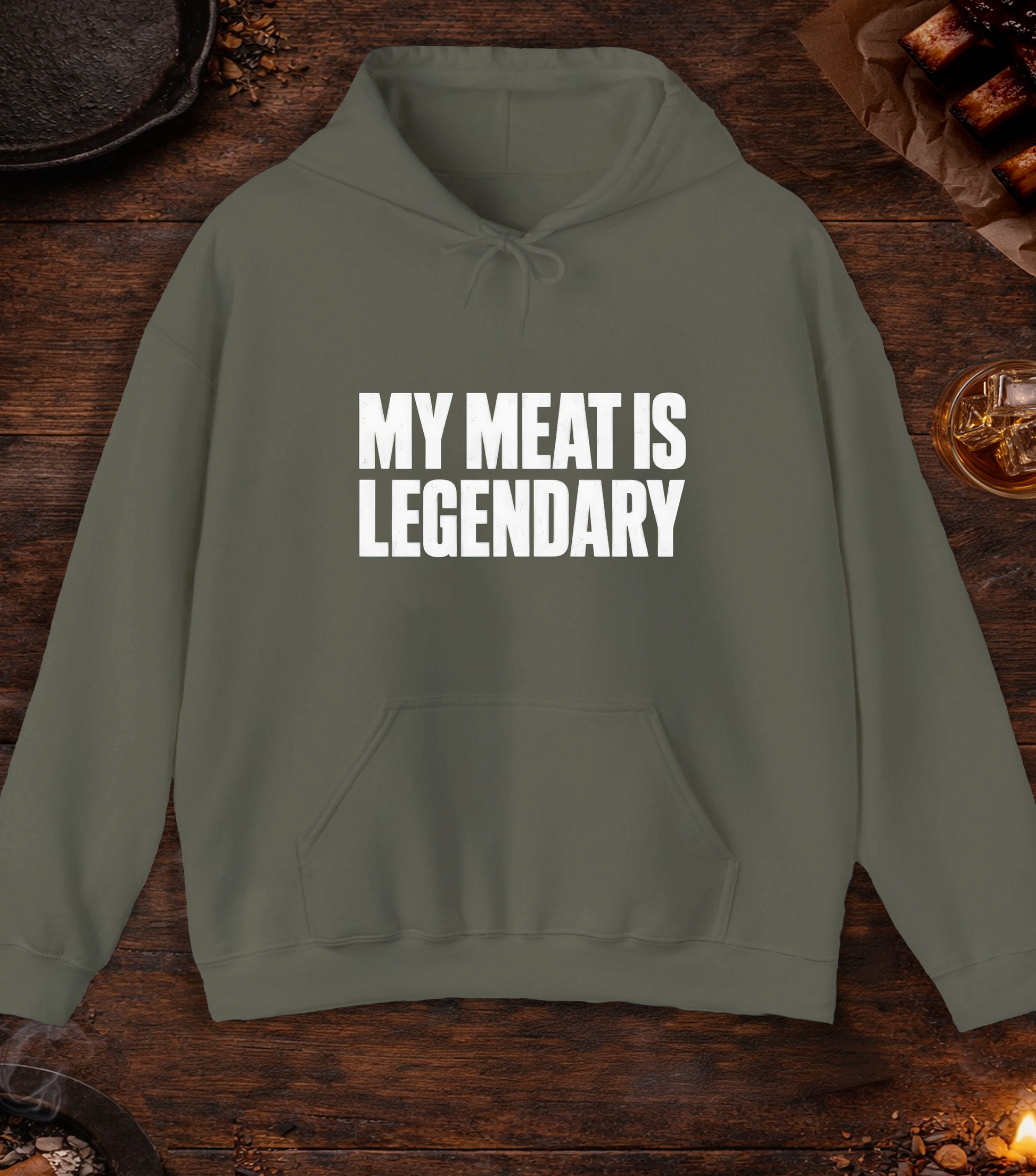 My Meat Is Legend Hoodie - Military Green