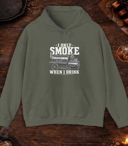 Smoke When I Drink Hoodie - Military Green