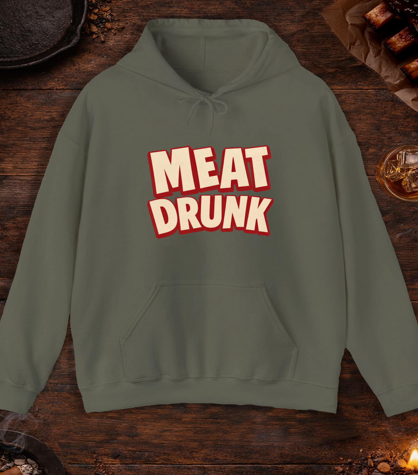 Meat Drunk Hoodie - Military Green