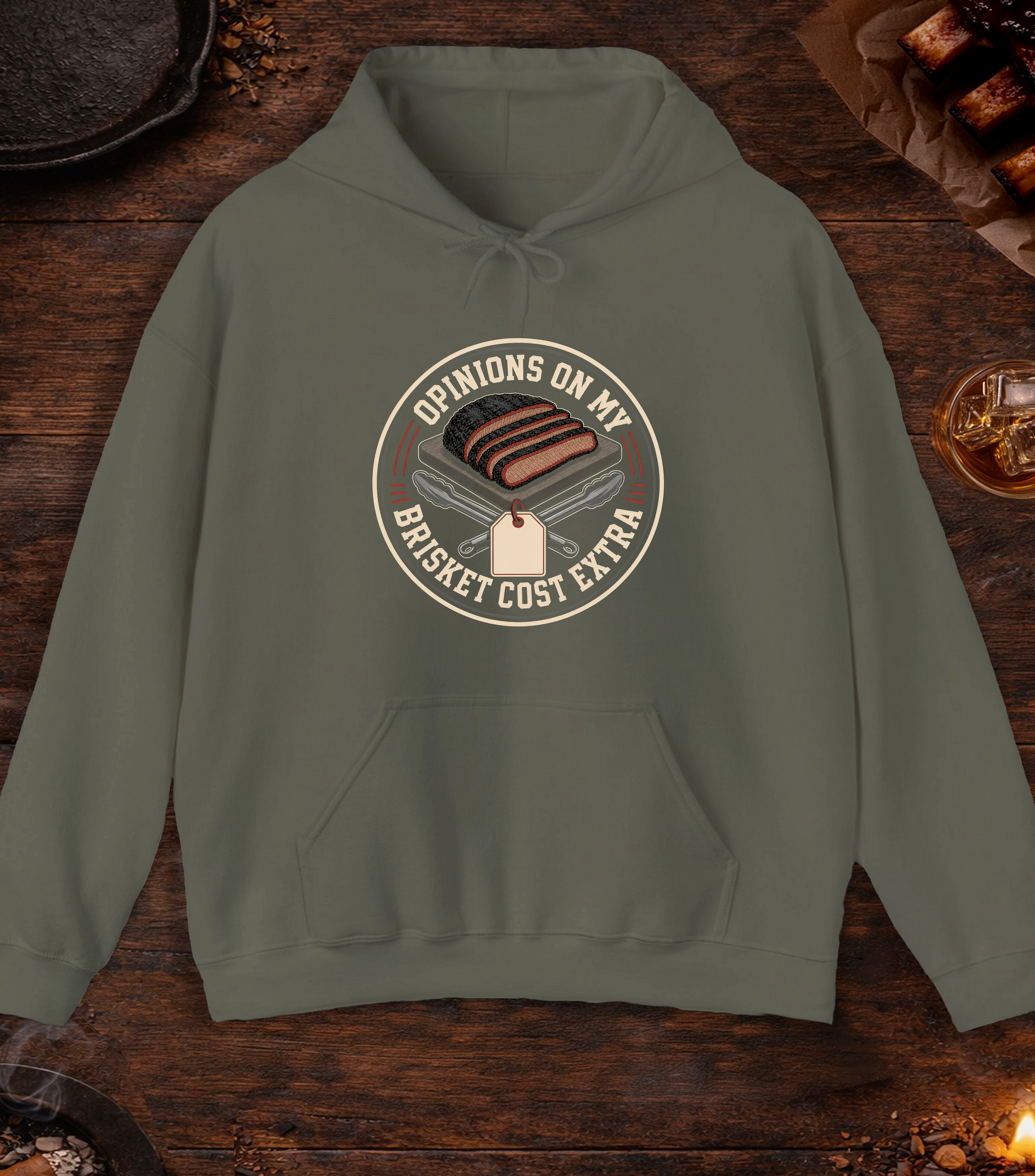 Opinions Cost Extra Hoodie - Military Green