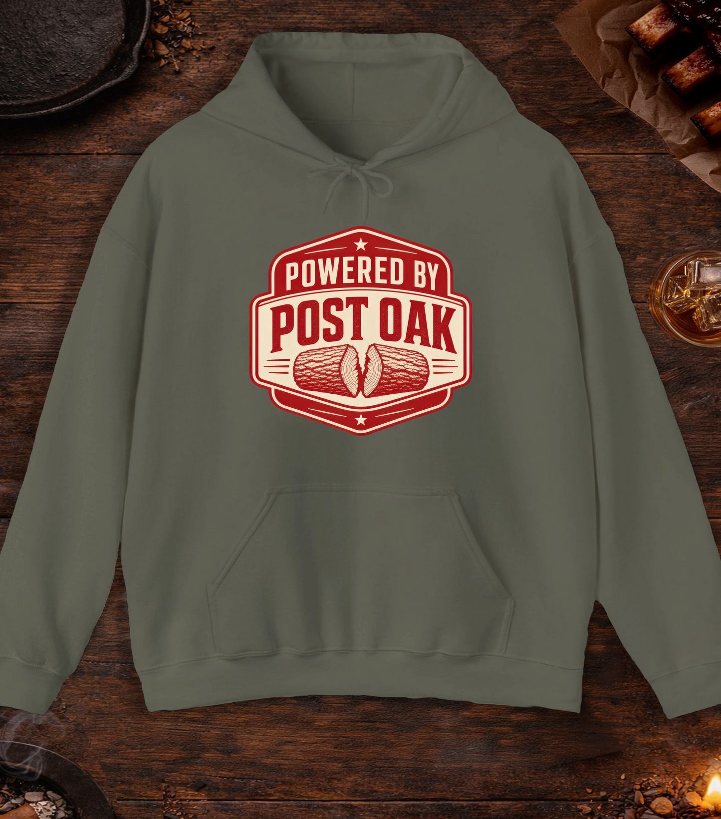 Powered by Post Oak Hoodie - Military Green