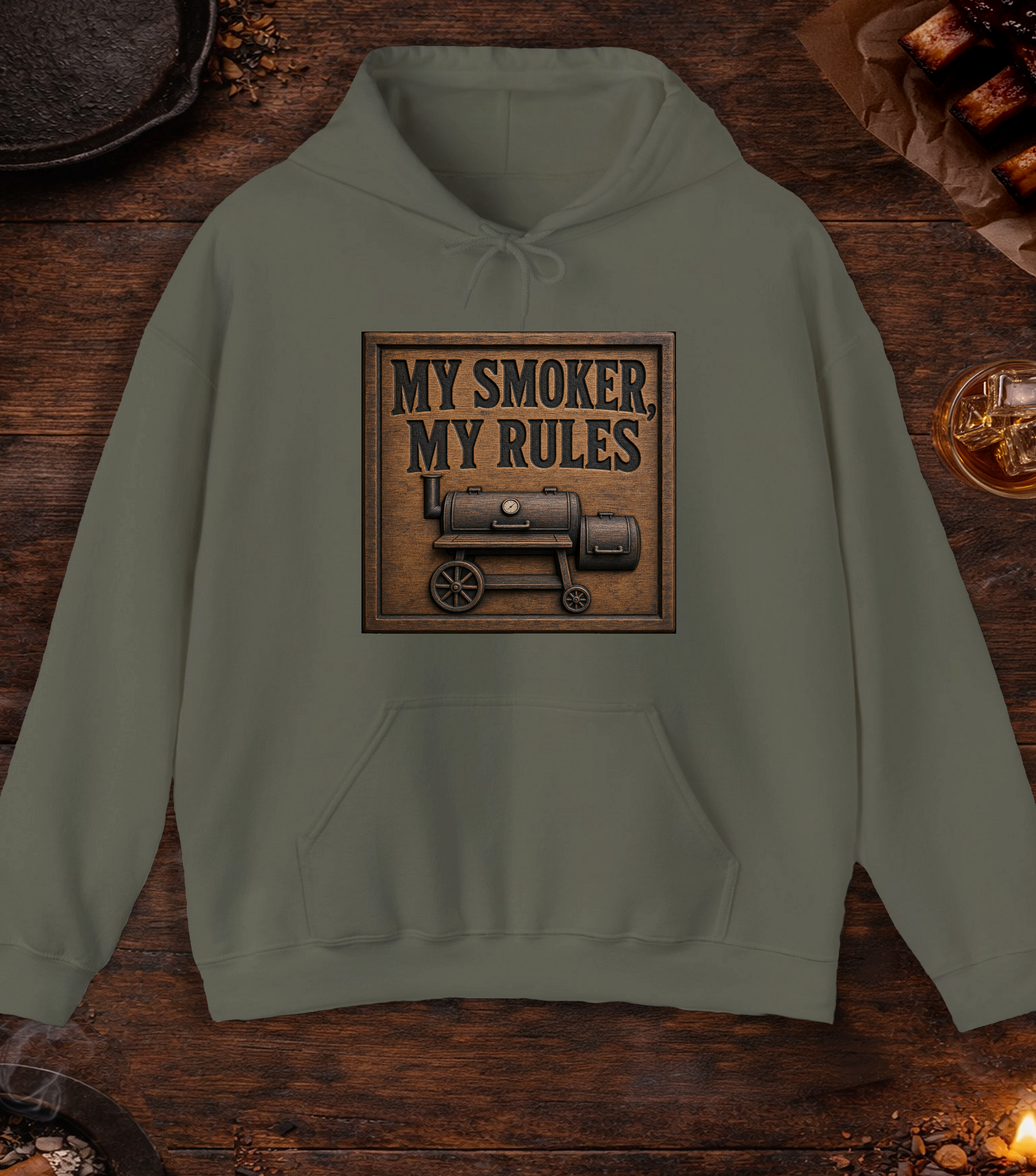 My Smoker My Rules Hoodie - Military Green