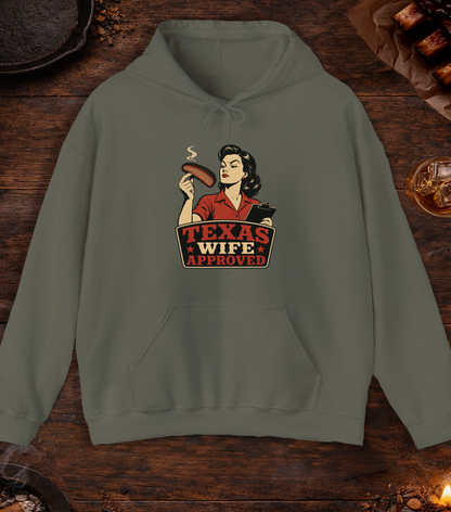 Texas Wife Approved Hoodie - Military Green