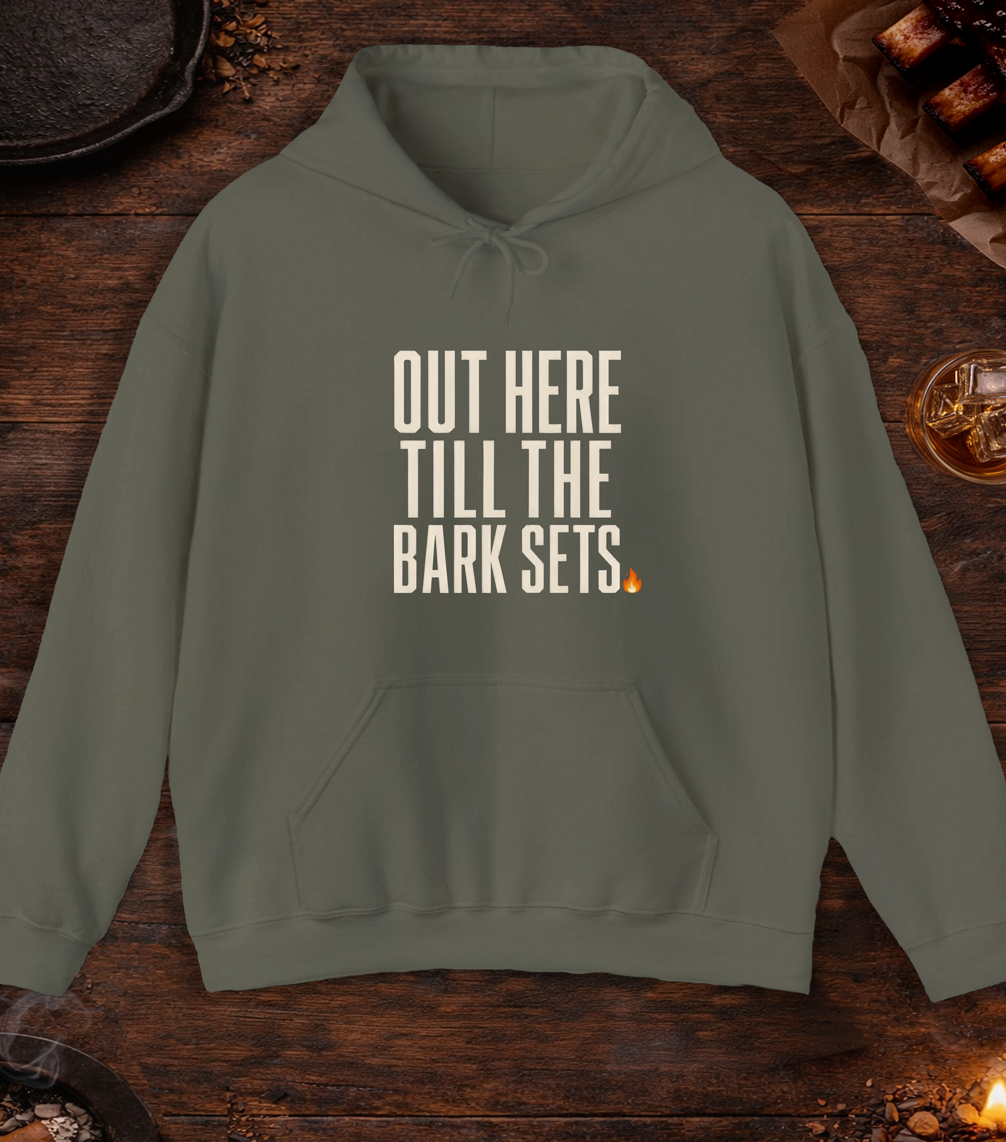 Till the Bark Sets Hoodie - Military Green