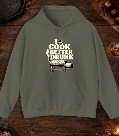 Cook Better Drunk Hoodie - Military Green
