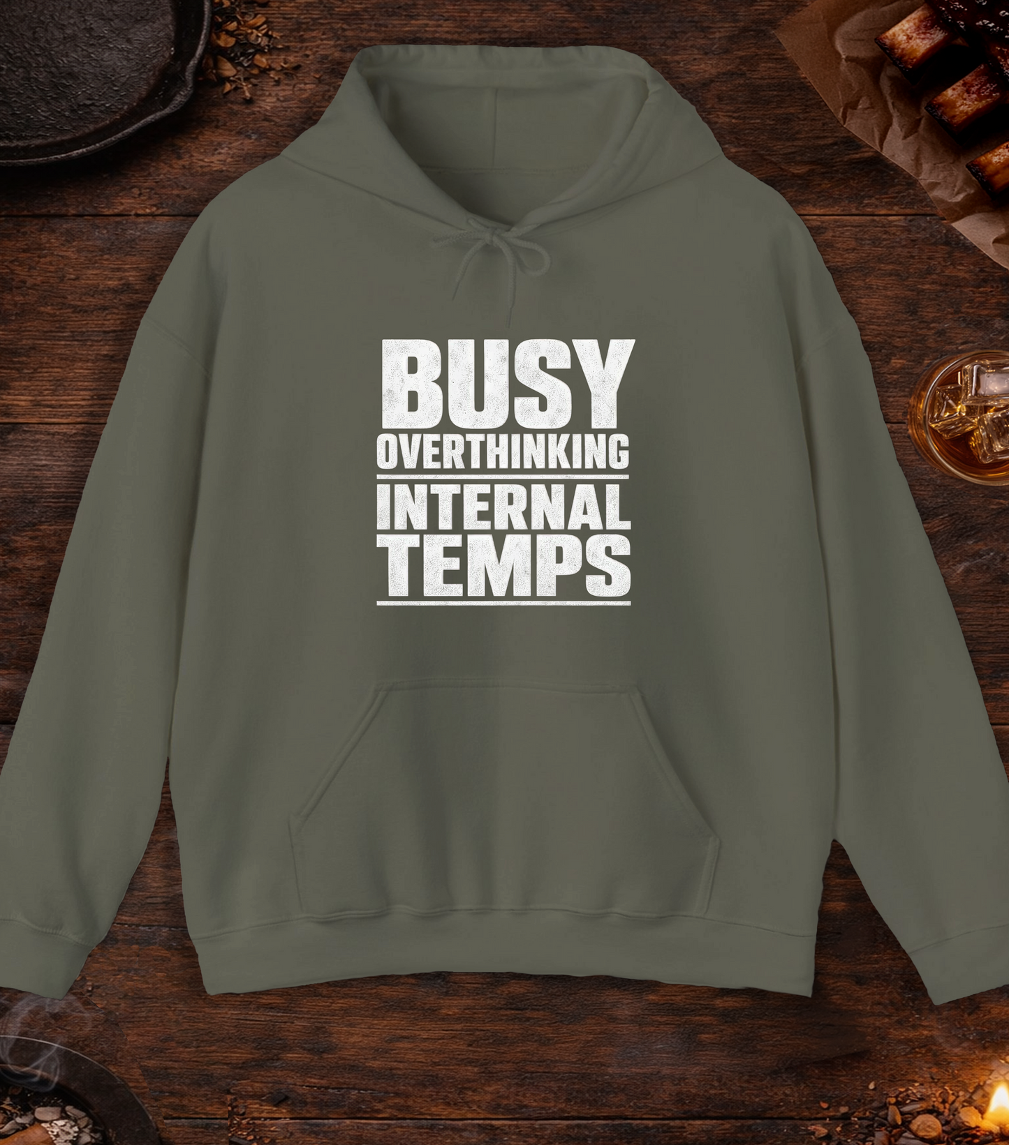 Busy Overthinking Hoodie - Military Green