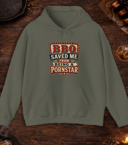 BBQ Saved Me Hoodie - Military Green