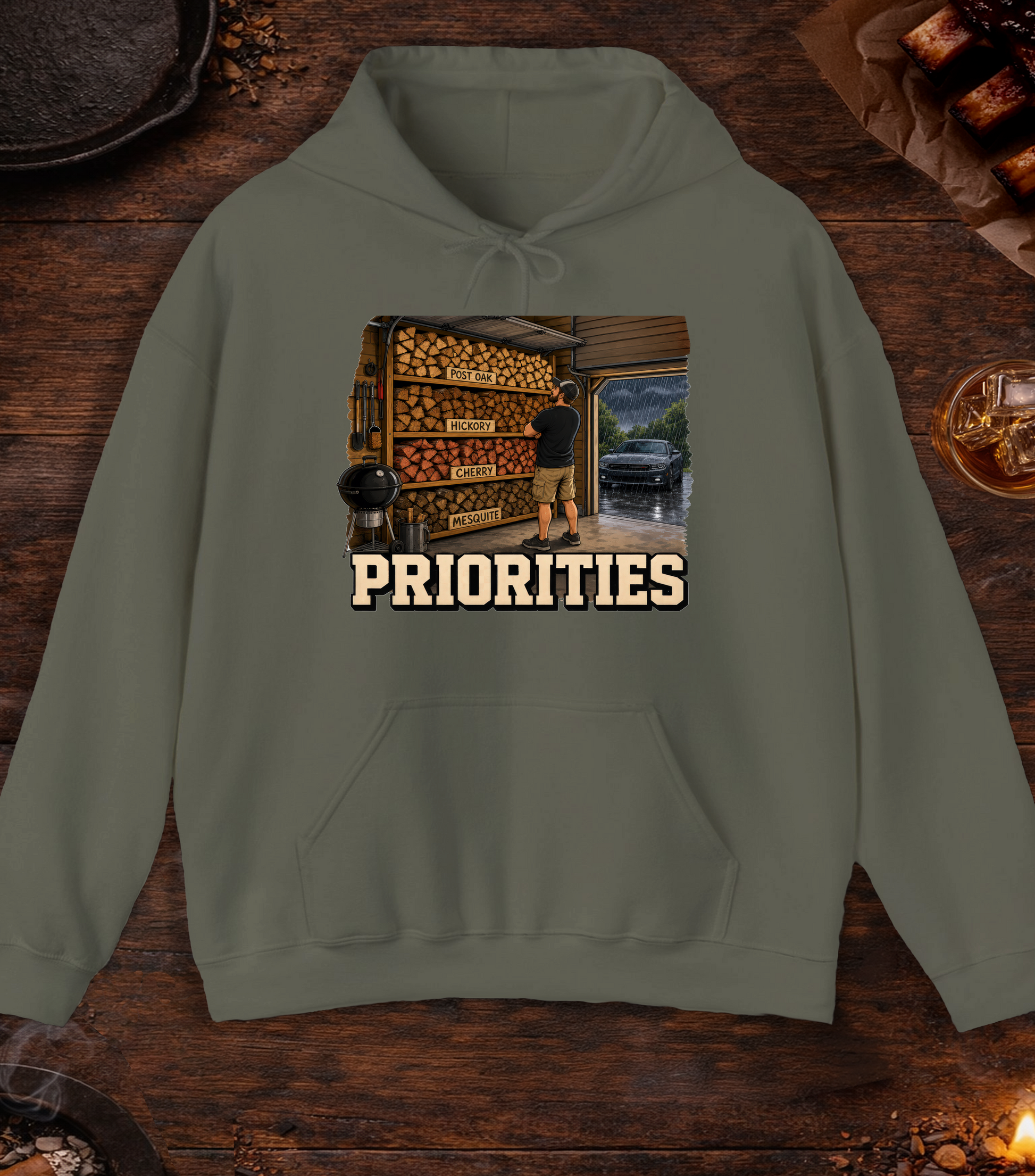 Priorities Hoodie - Military Green
