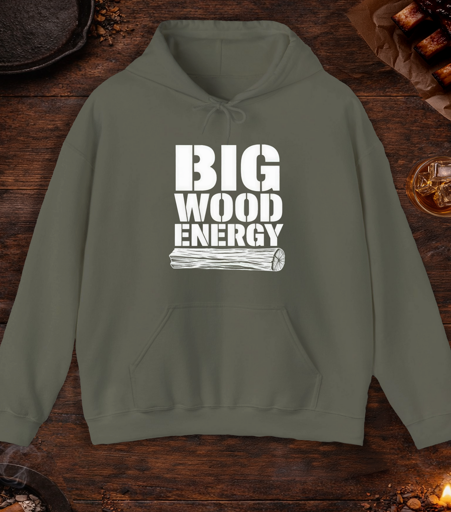 Big Wood Energy Hoodie - Military Green