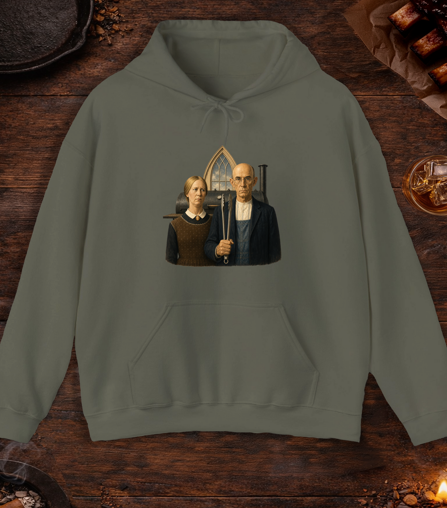 Pitmaster American Hoodie - Military Green