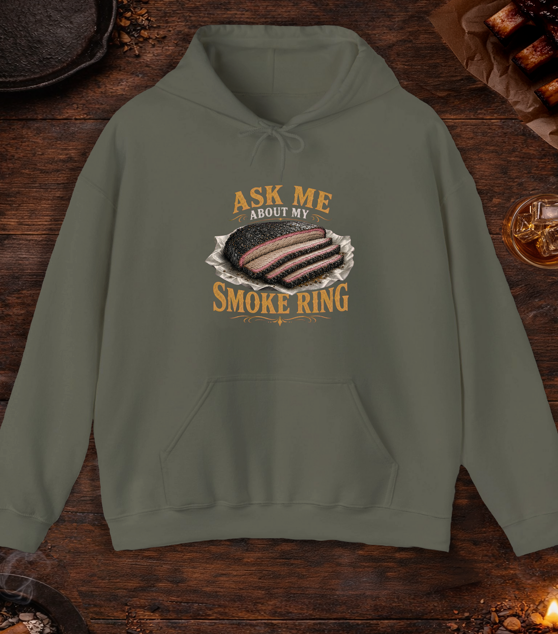 Ask About Smoke Ring Hoodie - Military Green
