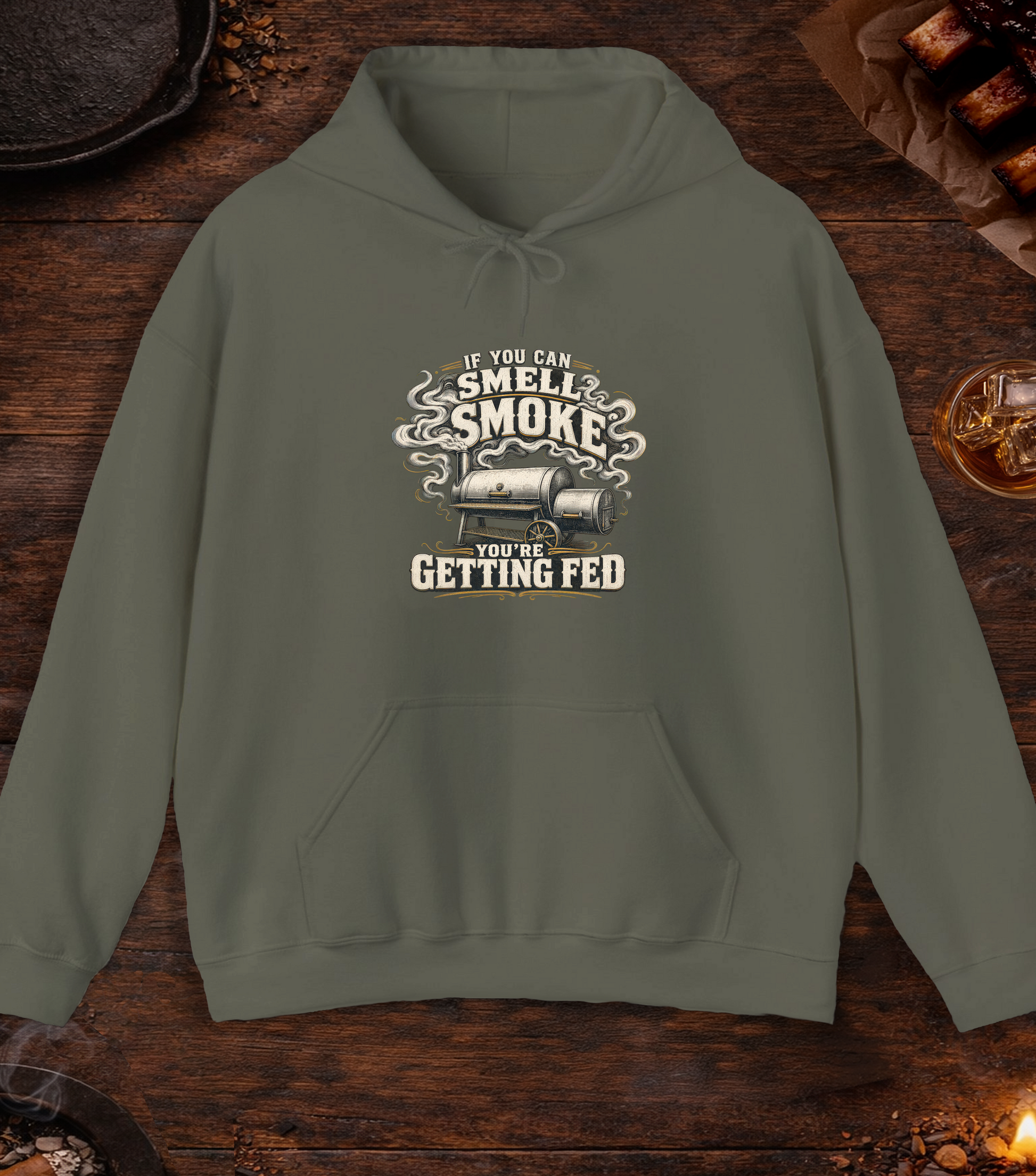 If You Smell Smoke Hoodie - Military Green