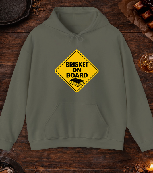 Brisket on Board Hoodie - Military Green