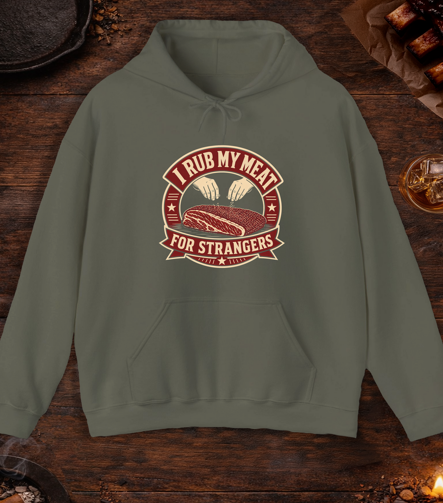 Rub For Strangers Hoodie - Military Green