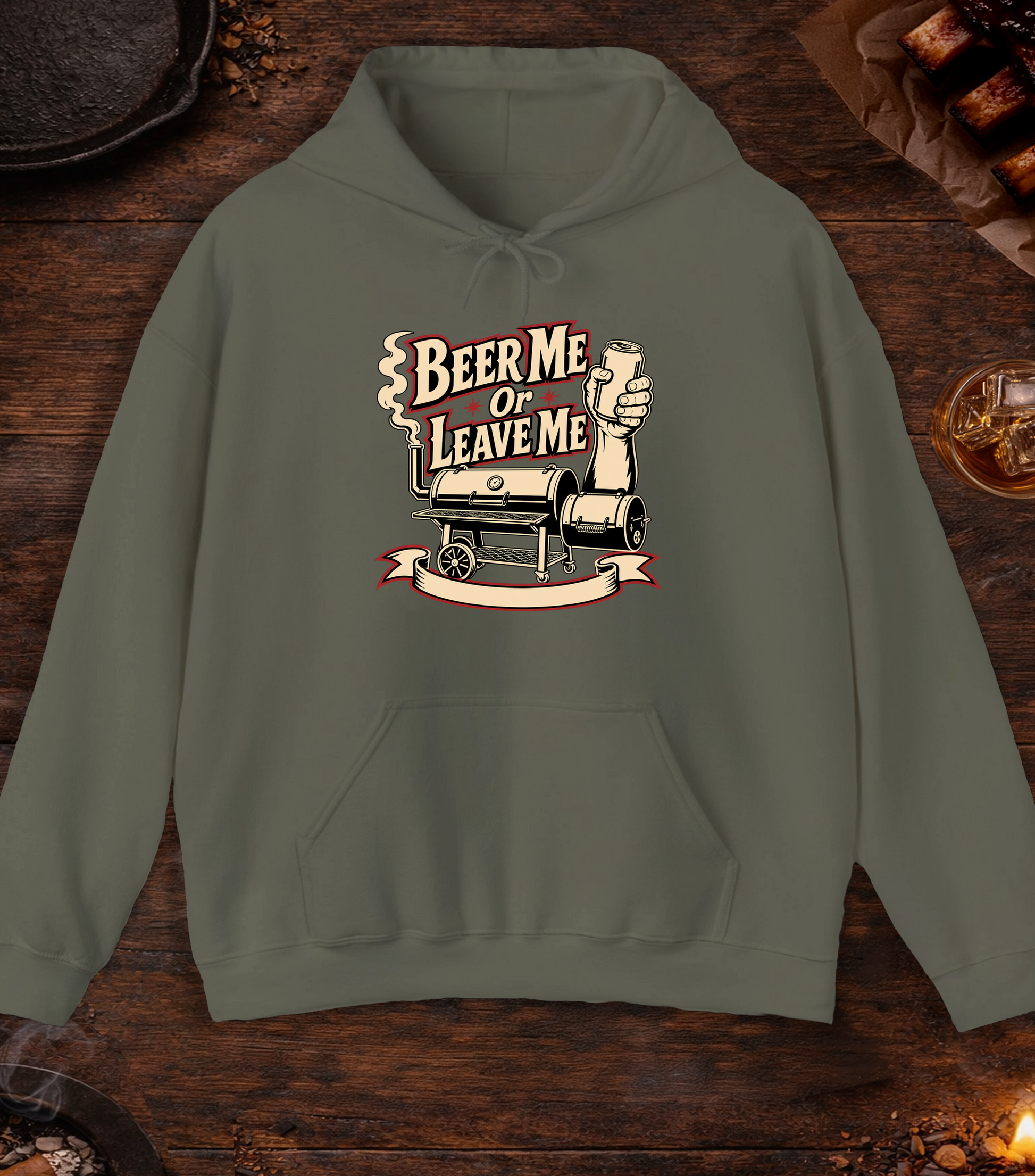 Beer Me Hoodie - Military Green
