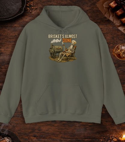 Briskets Almost Done Hoodie - Military Green