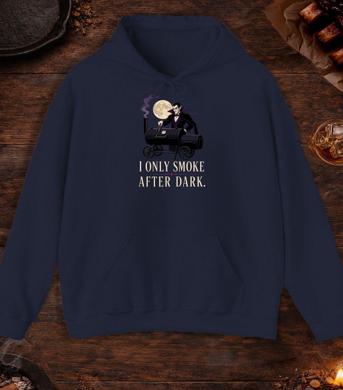 Smoke After Dark Hoodie - Navy