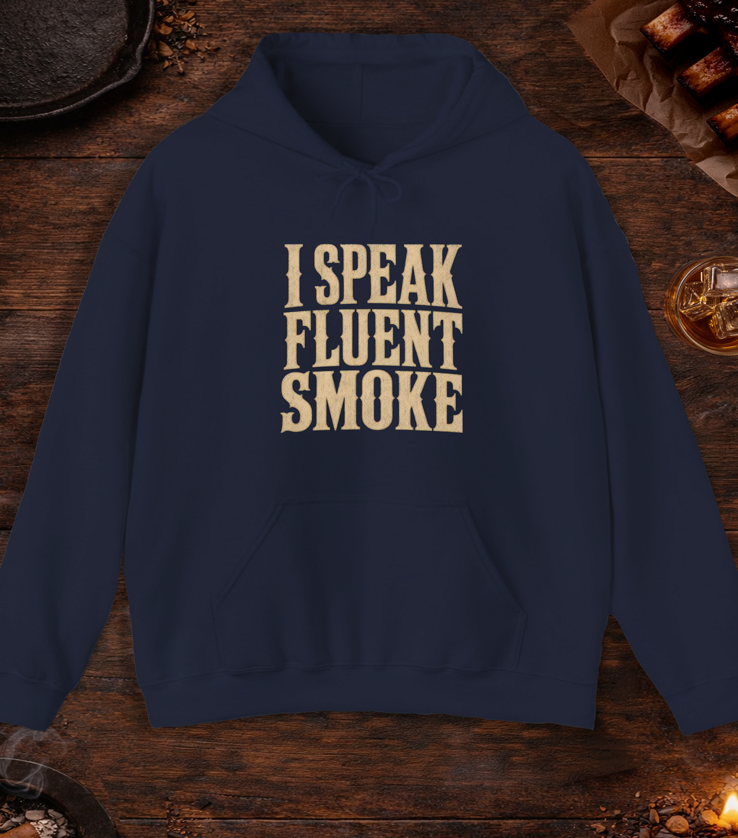 Speak Fluent Smoke Hoodie - Navy