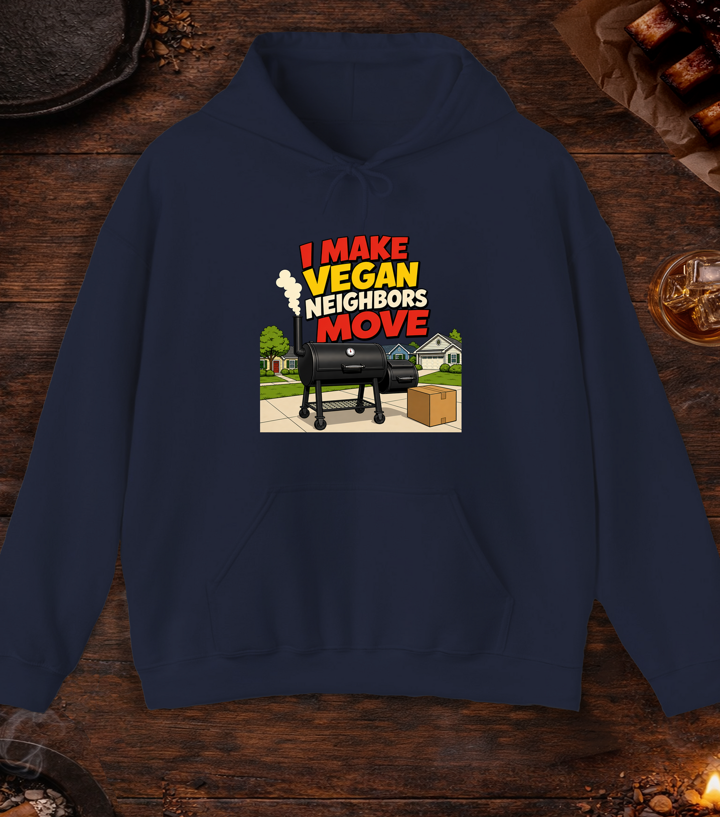 Vegan Neighbors Move Hoodie - Navy