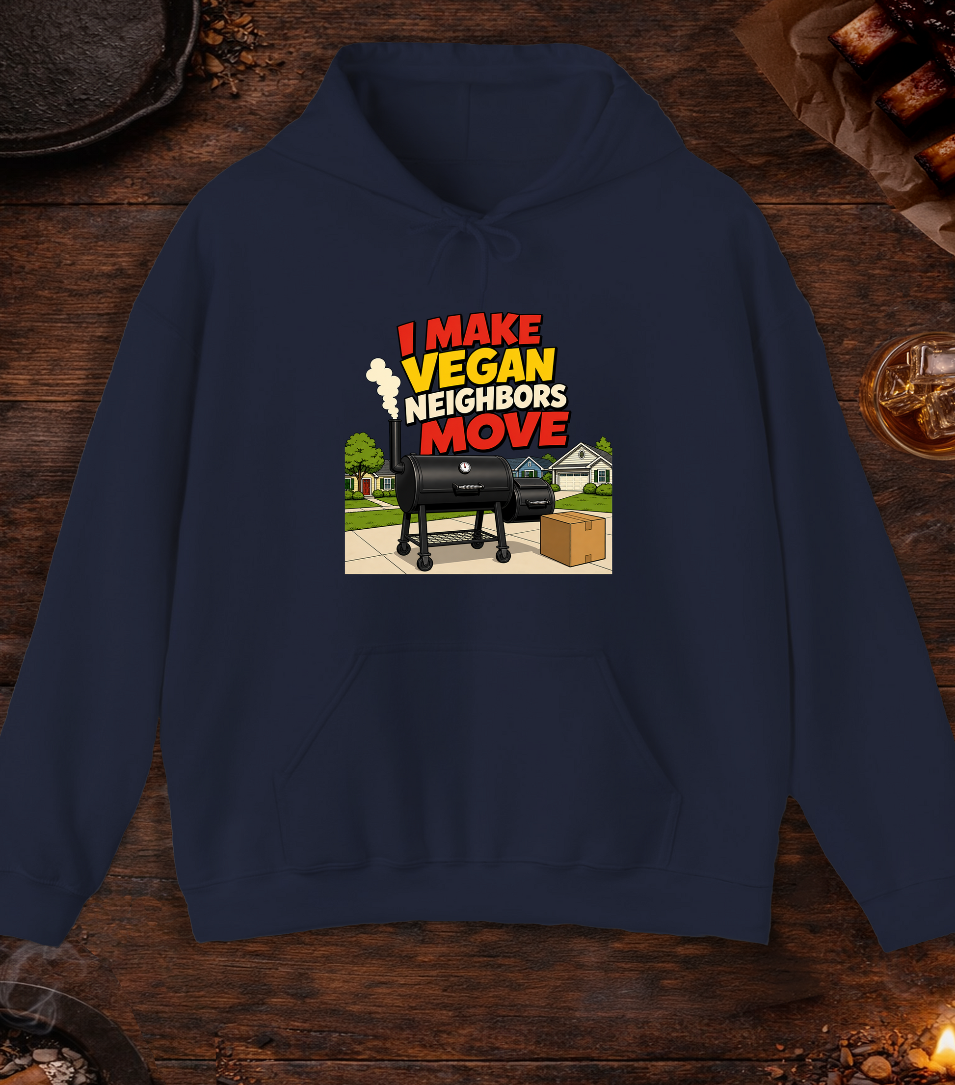 Vegan Neighbors Move Hoodie - Navy