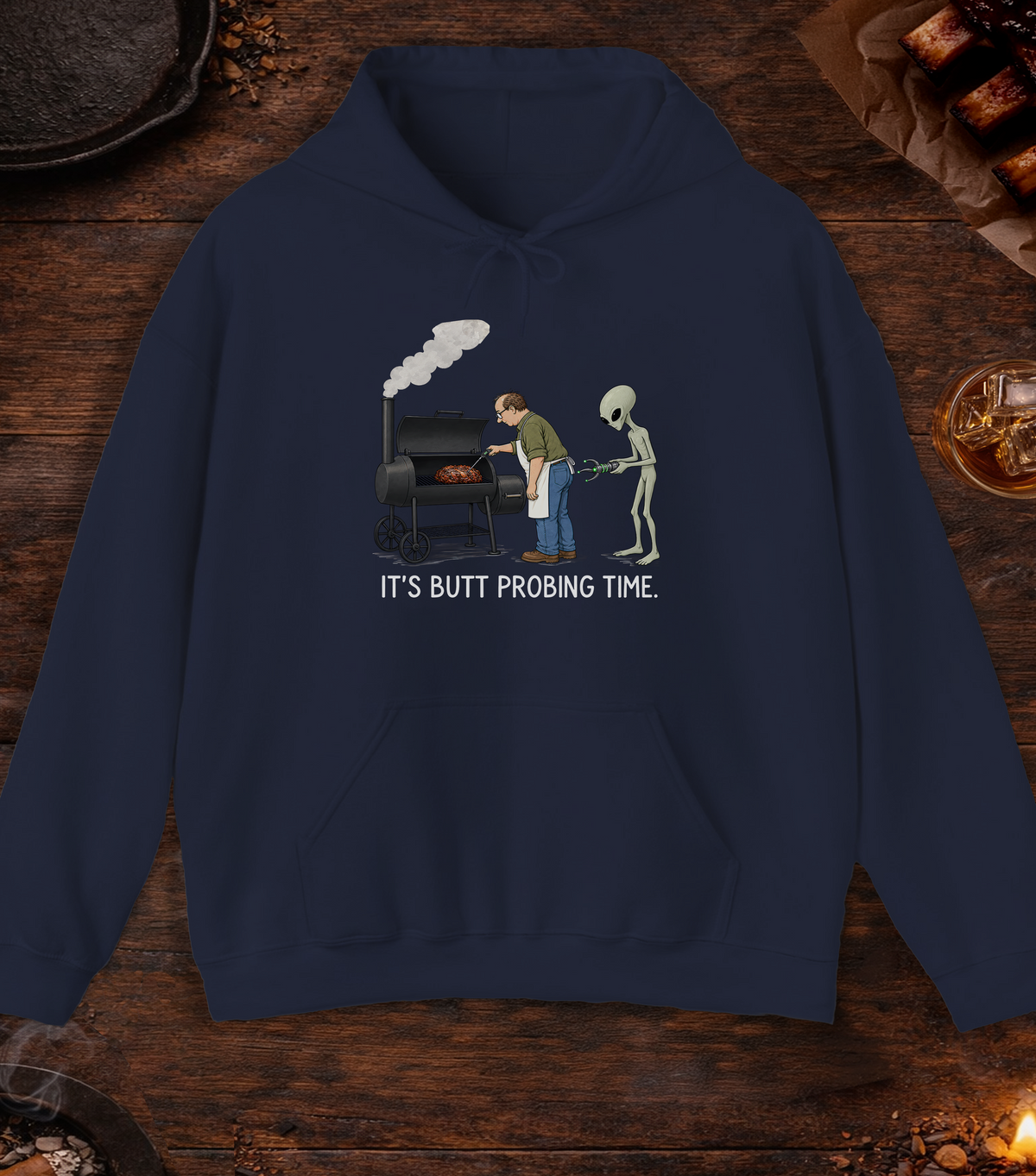 Butt Probing Time Hoodie - Navy