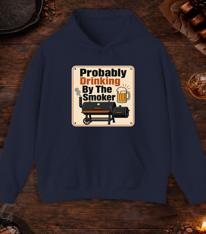 Drinking By Smoker Hoodie - Navy