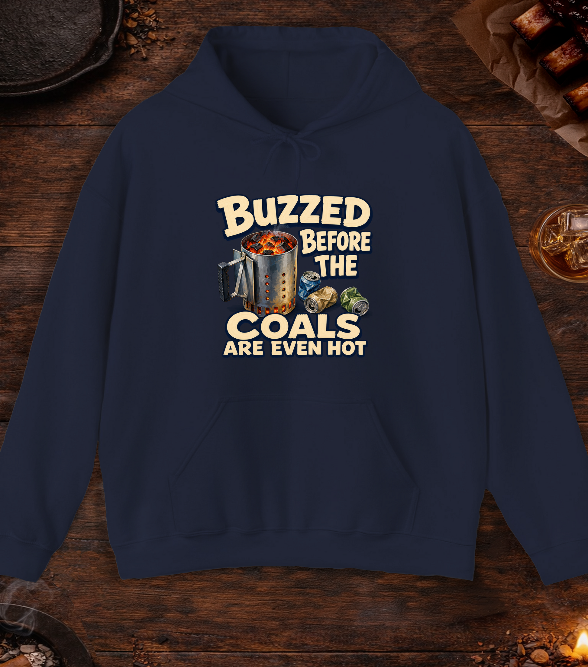 Buzzed Before Hoodie - Navy