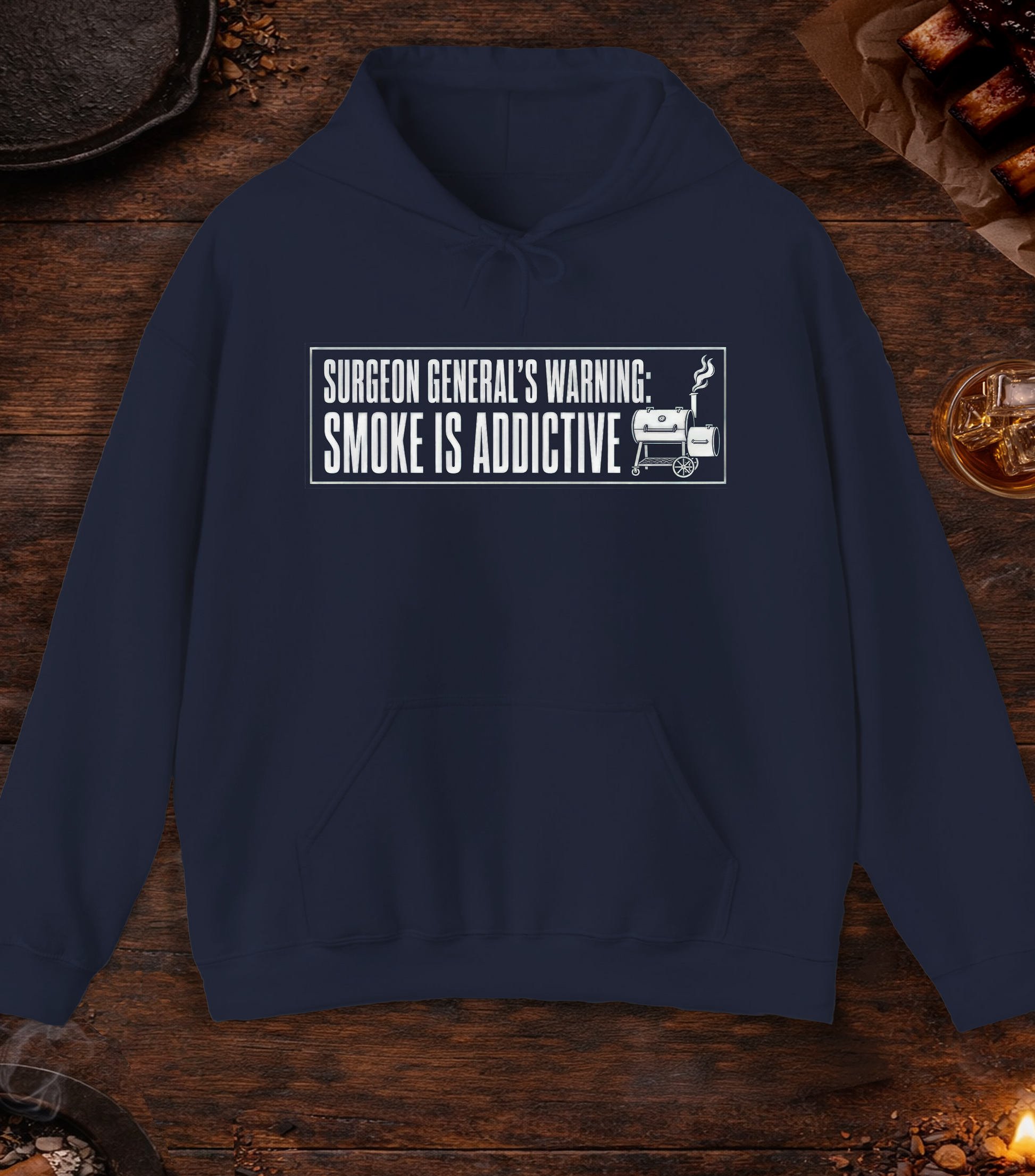 Surgeon General's Warning: Smoke Is Addictive Hoodie - Navy