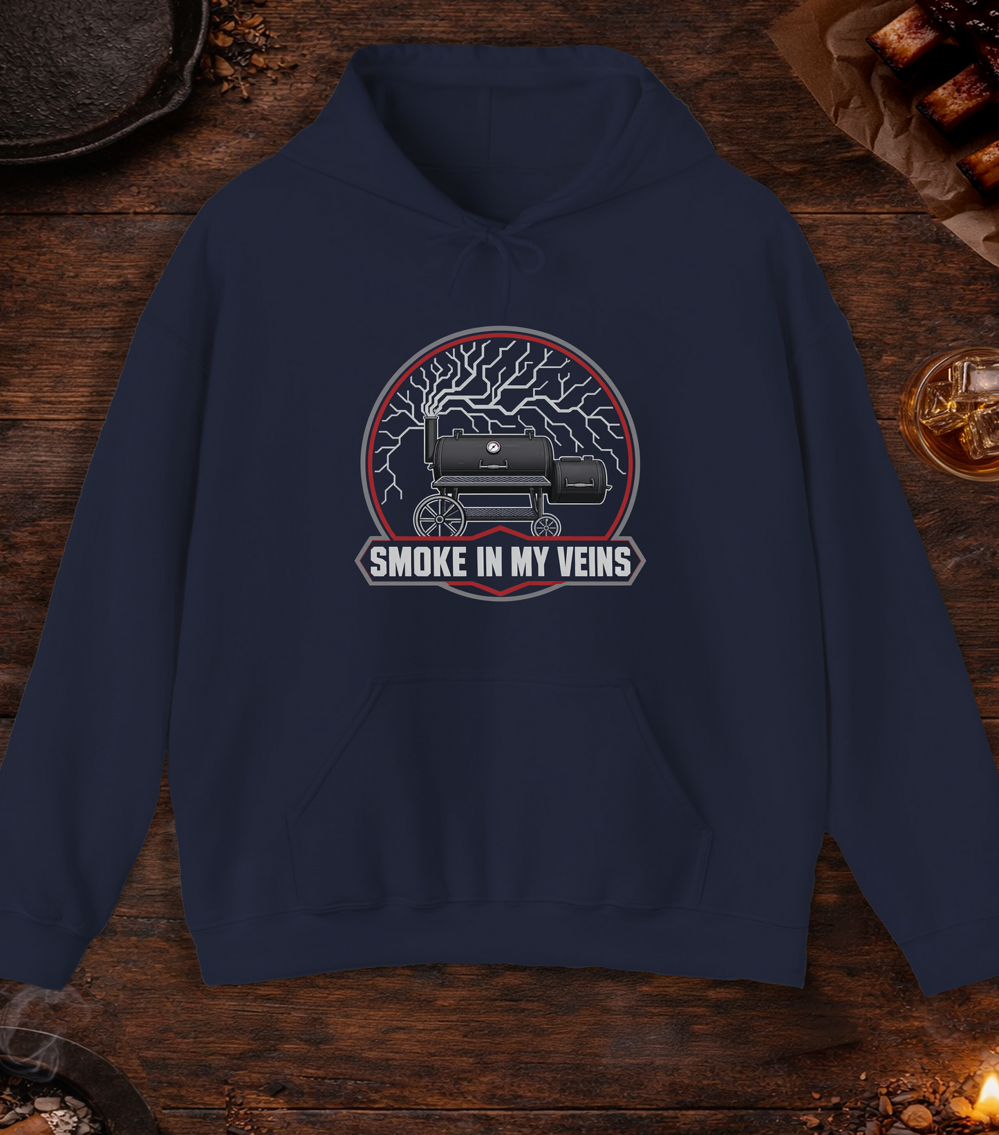 Smoke in My Veins Hoodie - Navy