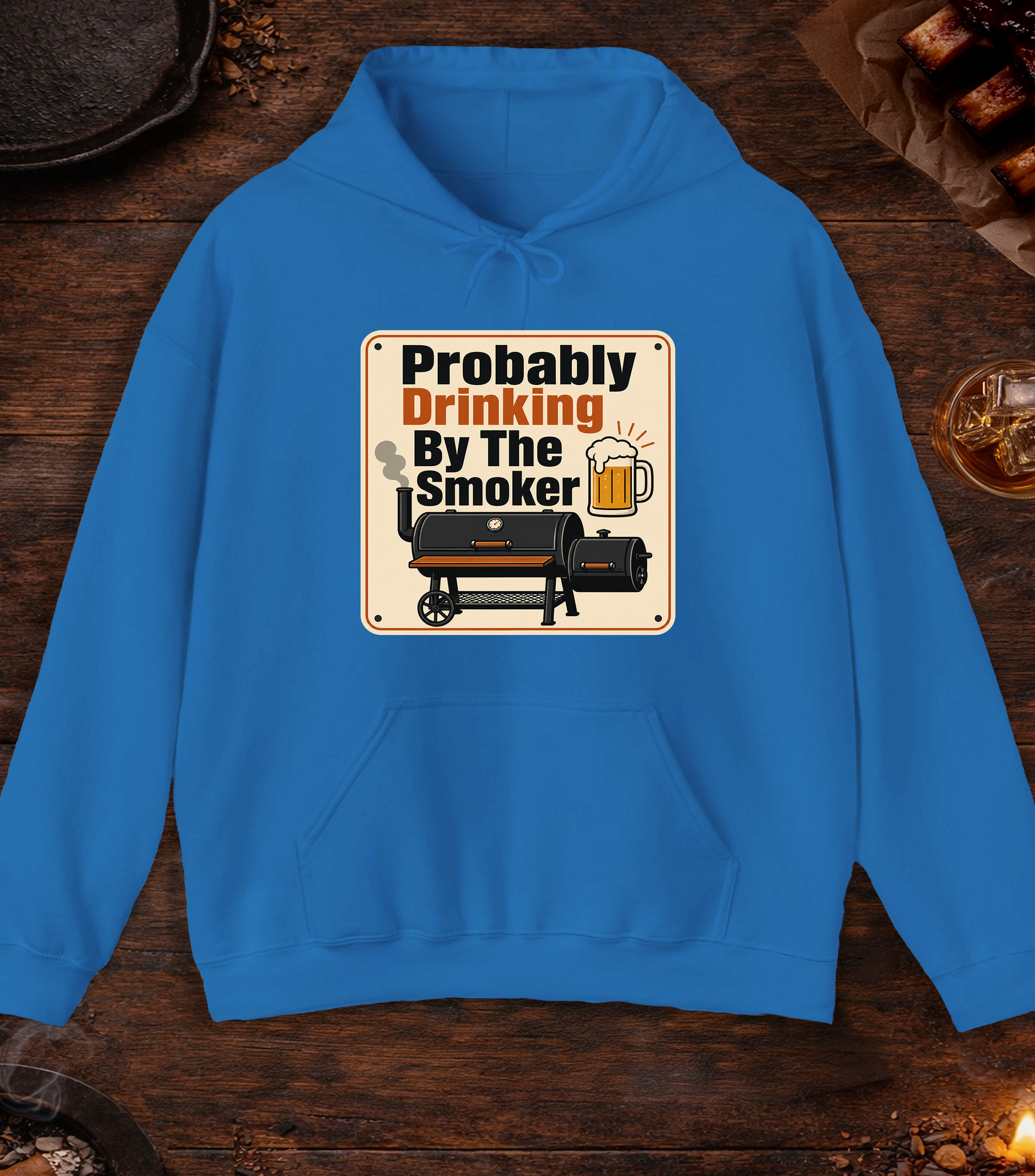 Drinking By Smoker Hoodie - Royal