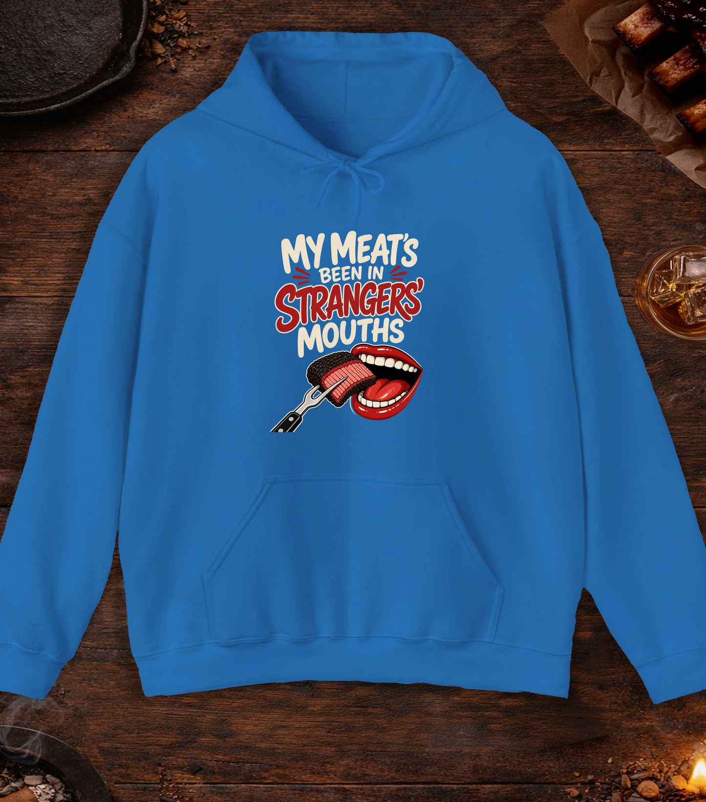 Meat in Strangers Mouths Hoodie - Royal