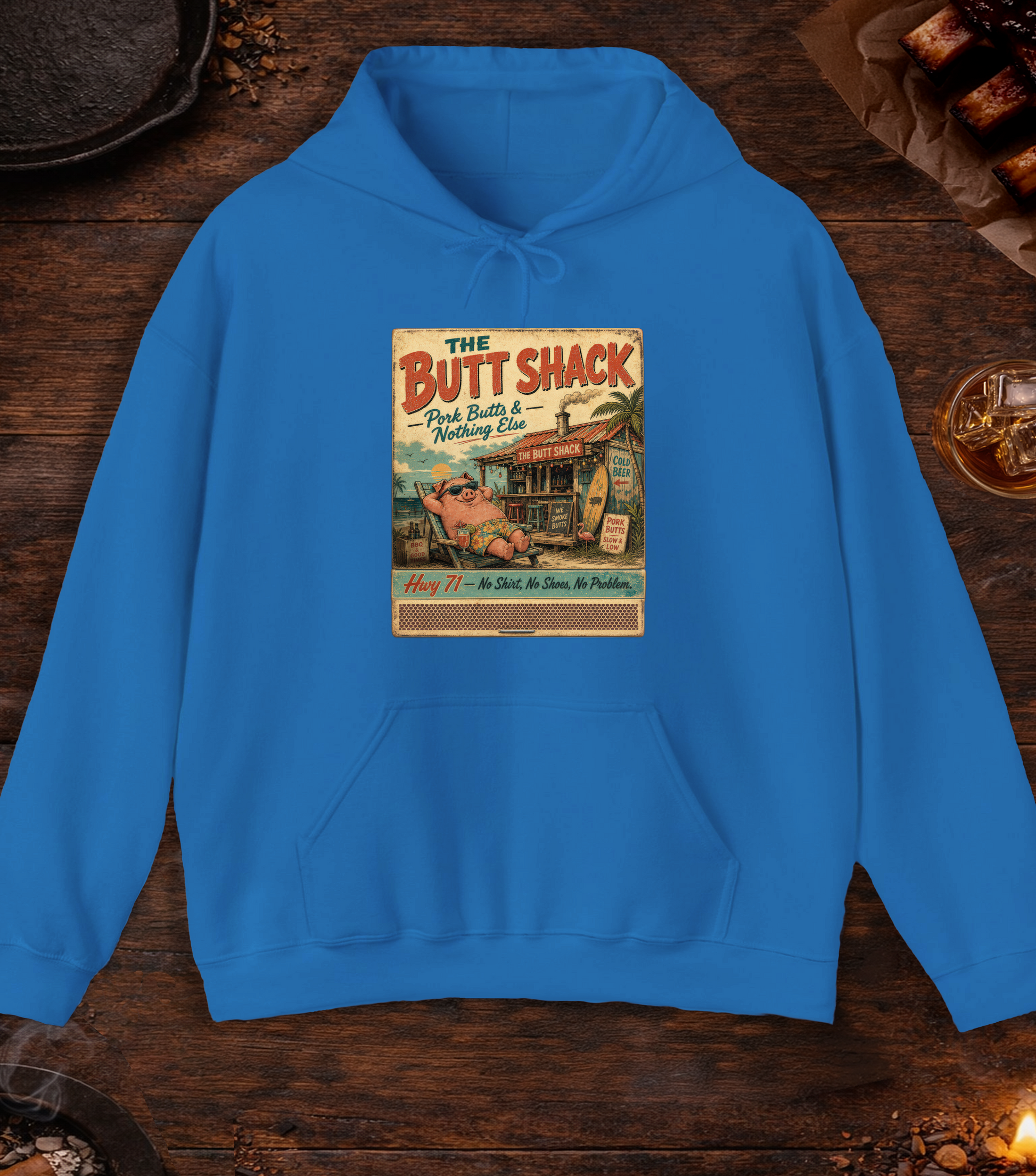 Butt Shack Matchbook Hoodie - Royal