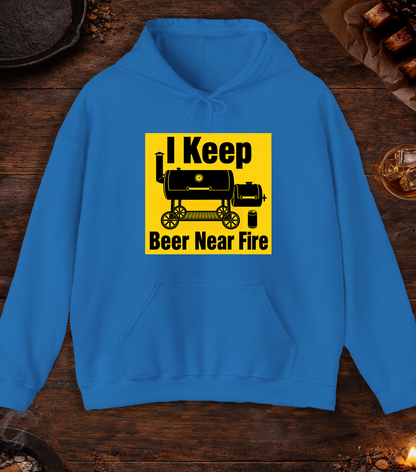 I Keep Beer Near Fire Hoodie - Royal